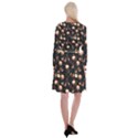 Seamless Garden Pattern Long Sleeve Velvet Front Wrap Dress View2