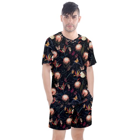 Seamless Garden Pattern Men s Mesh Tee And Shorts Set by designsbymallika