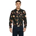 Seamless Garden Pattern Men s Long Sleeve Pocket Shirt  View1