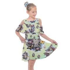 Songs Of The Earth - Colourglide - By Larenard Kids  Shoulder Cutout Chiffon Dress by LaRenard