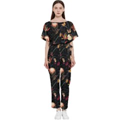 Seamless Garden Pattern Batwing Lightweight Jumpsuit by designsbymallika