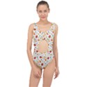 Red Yellow Flower Pattern Center Cut Out Swimsuit View1