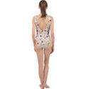 Red Yellow Flower Pattern Center Cut Out Swimsuit View2