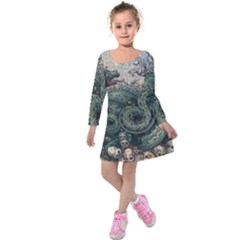 Slay Your Dragons - By Larenard Kids  Long Sleeve Velvet Dress by LaRenard