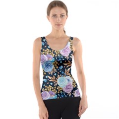 Rose Flower Pattern Tank Top by designsbymallika