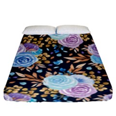 Rose Flower Pattern Fitted Sheet (king Size) by designsbymallika