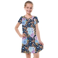 Rose Flower Pattern Kids  Cross Web Dress by designsbymallika