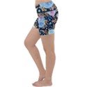 Rose Flower Pattern Lightweight Velour Yoga Shorts View2