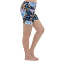 Rose Flower Pattern Lightweight Velour Yoga Shorts View3