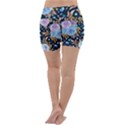 Rose Flower Pattern Lightweight Velour Yoga Shorts View4