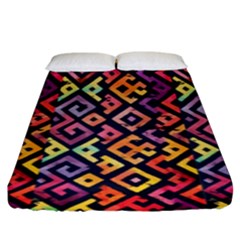 Square Pattern 2 Fitted Sheet (king Size) by designsbymallika