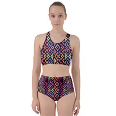 Square Pattern 2 Racer Back Bikini Set by designsbymallika