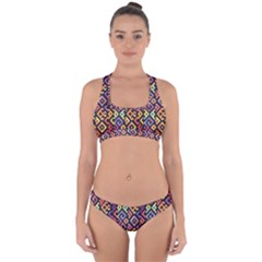 Square Pattern 2 Cross Back Hipster Bikini Set by designsbymallika