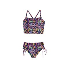 Square Pattern 2 Girls  Tankini Swimsuit by designsbymallika