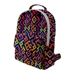 Square Pattern 2 Flap Pocket Backpack (large) by designsbymallika