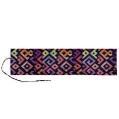 Square Pattern 2 Roll Up Canvas Pencil Holder (l) by designsbymallika