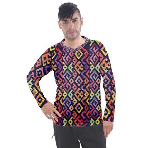 Square Pattern 2 Men s Pique Long Sleeve Tee by designsbymallika