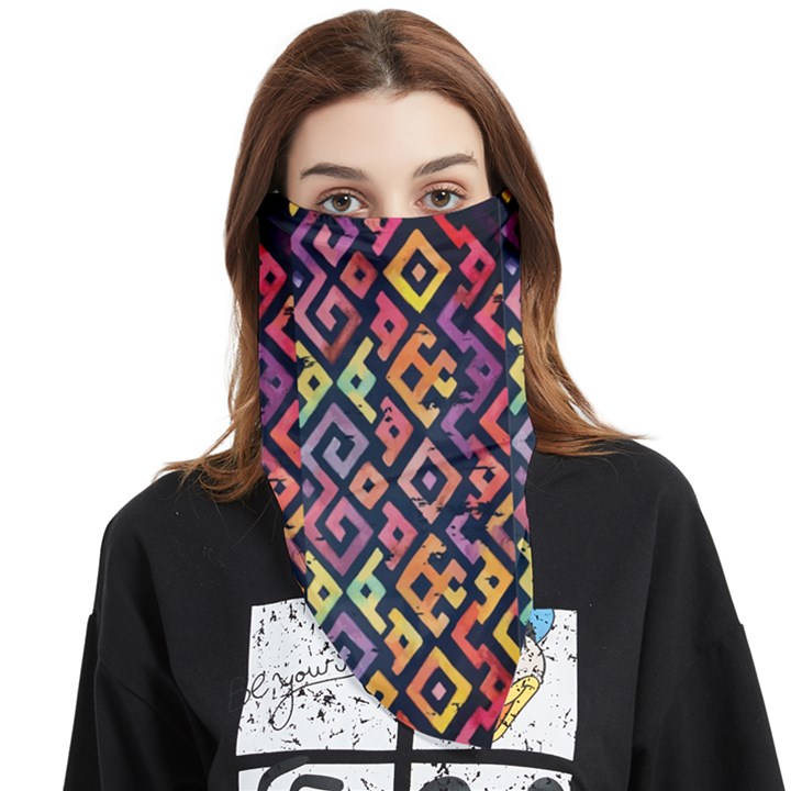 Square Pattern 2 Face Covering Bandana (Triangle)