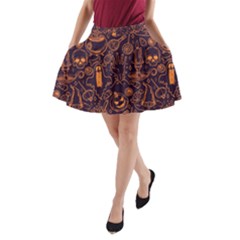 Halloween Pattern 5 A-line Pocket Skirt by designsbymallika