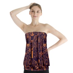 Halloween Pattern 5 Strapless Top by designsbymallika