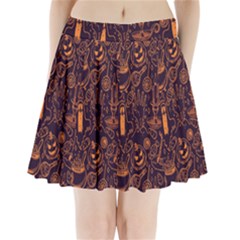 Halloween Pattern 5 Pleated Mini Skirt by designsbymallika