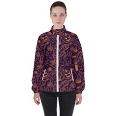 Halloween Pattern 5 Women s High Neck Windbreaker by designsbymallika