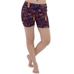 Halloween Pattern 5 Lightweight Velour Yoga Shorts by designsbymallika