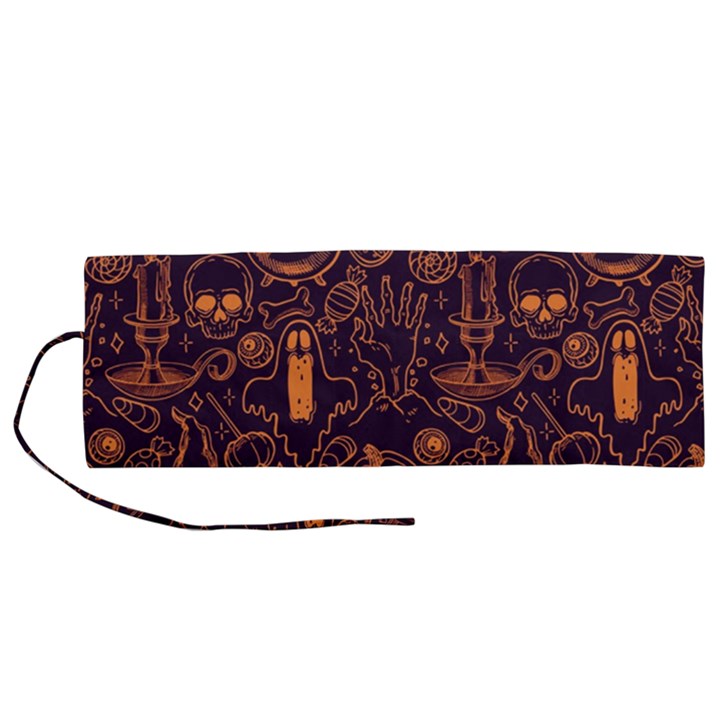 Halloween Pattern 5 Roll Up Canvas Pencil Holder (M)