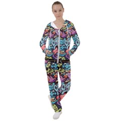 Halloween Love Chains Pattern Women s Tracksuit by designsbymallika