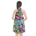 Halloween Love Chains Pattern Halter Neckline Chiffon Dress  View2