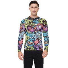 Halloween Love Chains Pattern Men s Long Sleeve Rash Guard by designsbymallika