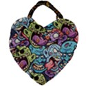 Halloween Love Chains Pattern Giant Heart Shaped Tote View2