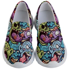 Halloween Love Chains Pattern Kids Lightweight Slip Ons by designsbymallika