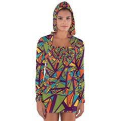 Aabstract Art Long Sleeve Hooded T-shirt by designsbymallika