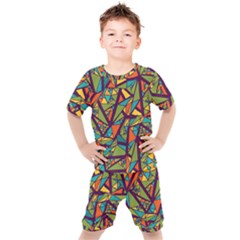 Aabstract Art Kids  Tee And Shorts Set by designsbymallika