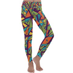 Aabstract Art Kids  Lightweight Velour Classic Yoga Leggings by designsbymallika