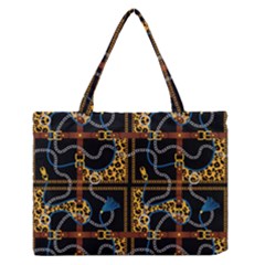 Chains Pattern Zipper Medium Tote Bag by designsbymallika