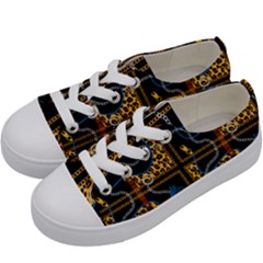 Chains Pattern Kids  Low Top Canvas Sneakers by designsbymallika