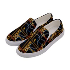 Chains Pattern Women s Canvas Slip Ons by designsbymallika