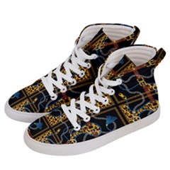 Chains Pattern Women s Hi-top Skate Sneakers by designsbymallika