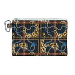 Chains Pattern Canvas Cosmetic Bag (large) by designsbymallika