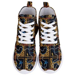 Chains Pattern Women s Lightweight High Top Sneakers by designsbymallika