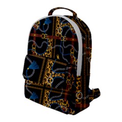 Chains Pattern Flap Pocket Backpack (large) by designsbymallika