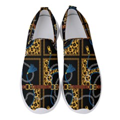 Chains Pattern Women s Slip On Sneakers by designsbymallika