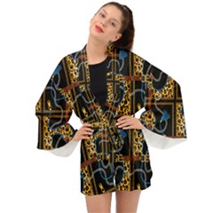 Chains Pattern Long Sleeve Kimono by designsbymallika