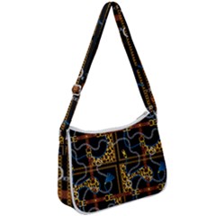 Chains Pattern Zip Up Shoulder Bag by designsbymallika