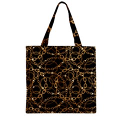 Chains Pattern 4 Zipper Grocery Tote Bag by designsbymallika