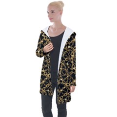 Chains Pattern 4 Longline Hooded Cardigan by designsbymallika