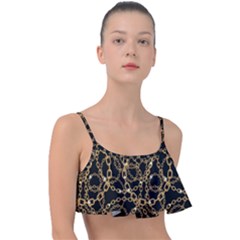 Chains Pattern 4 Frill Bikini Top by designsbymallika