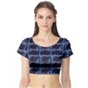 Blue Belt Short Sleeve Crop Top View1